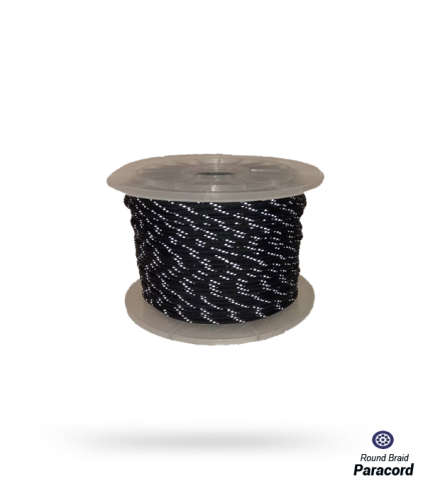 4mm - Paracord - Reflective Black | SOLD PER MTR
