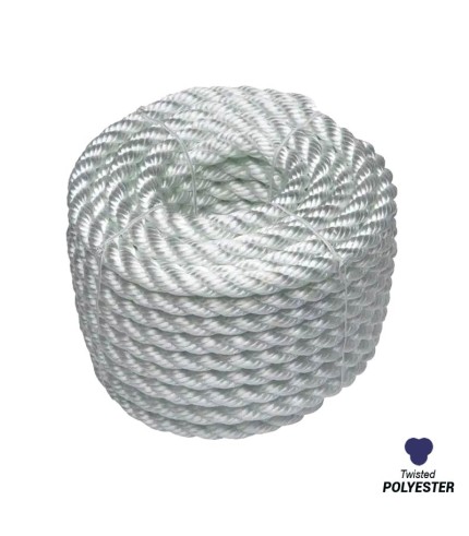 30mm - Polyester Rope - 3-Strand Construction - Sinking Rope | SOLD PER METER