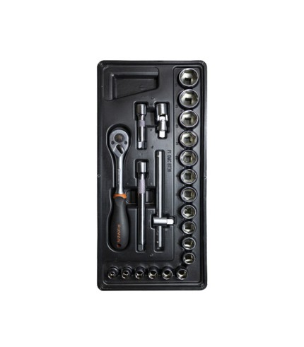 22Pc - 3/8" Drive Sockets & Accessories - Tray Set | Fixman