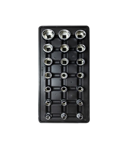 22Pc - 1/2" Drive Sockets & Accessories - Tray Set