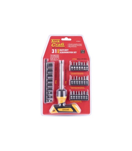 31 pcs T-Handle Ratchet Screwdriver Bit Set