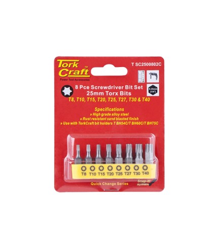 8 Piece Torx Screwdriver Bit Set