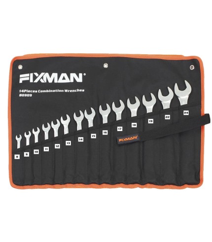 8mm - 24mm - Combination Spanner Set - 14Pcs | Fixman