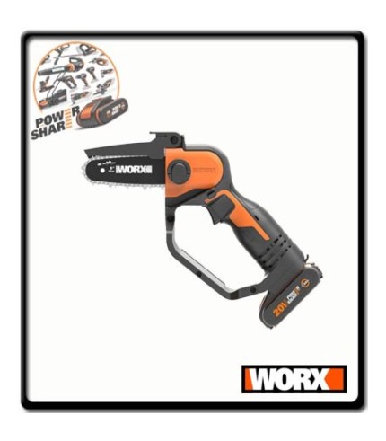 One Hand Chain Saw - 20V - 2.0Ah Battery with Strandard Charger | Worx