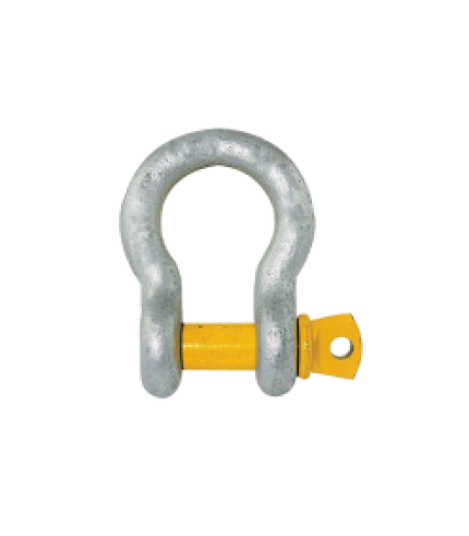 2 Ton | 13mm - Bow Shackle - Screw Pin Type, Grade S - Yellow Pin | Galvanised