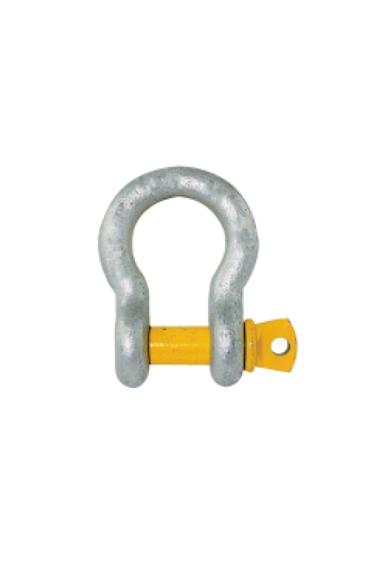 2 Ton | 13mm - Bow Shackle - Screw Pin Type, Grade S - Yellow Pin | Galvanised