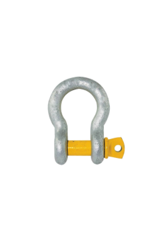 1 Ton | 10mm - Bow Shackle | Screw Pin Type, Grade S - Yellow Pin | Galvanised